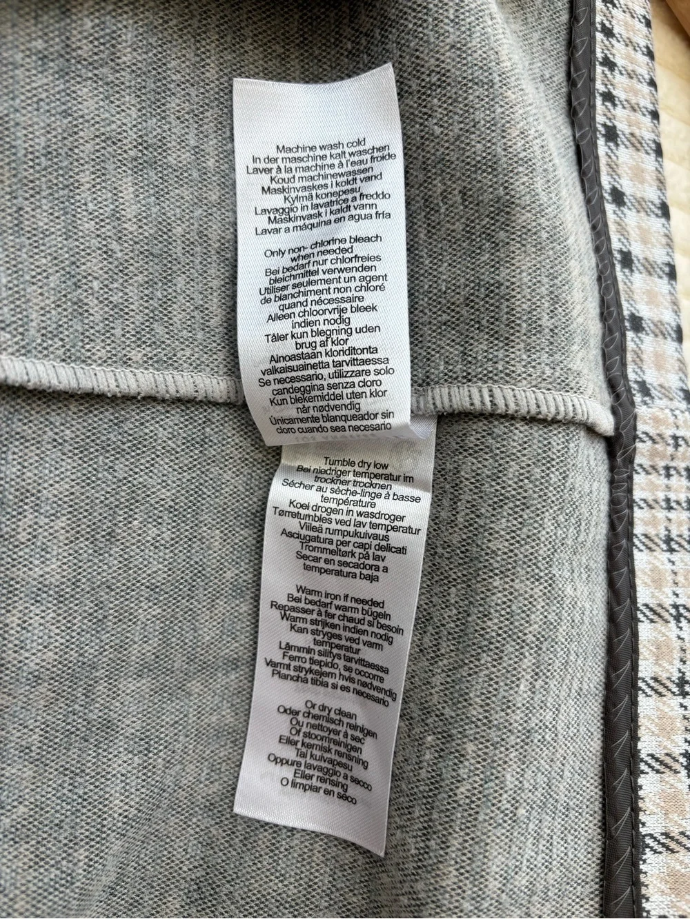 Liverpool Los Angeles Beige Gray Plaid Open Front Blazer Size M - Picture 12 of 12